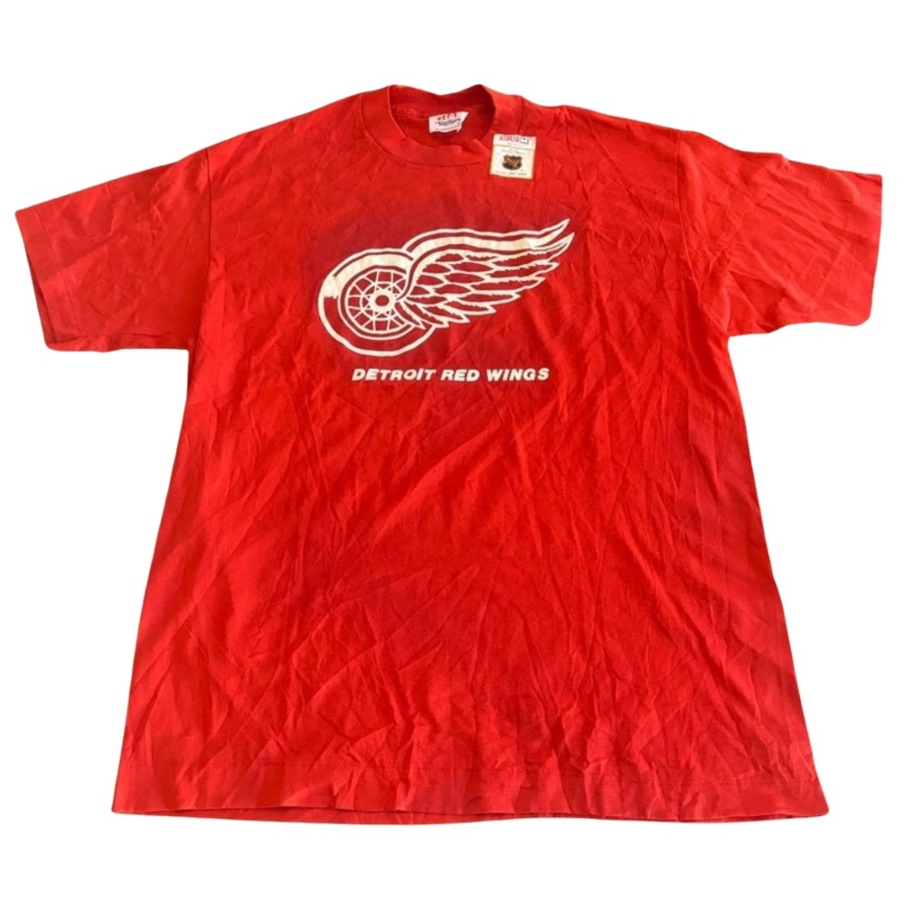 NOS 80s Vintage Detroit Red Wings S/S Tee - Fits M